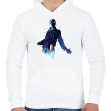 PRINTFASHION Walkmandead - Férfi kapucnis pulóver - Fehér férfi pulóver, kardigán