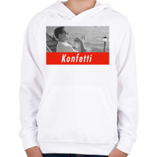 PRINTFASHION Wall street farkasai konfetti jelenet - Gyerek kapucnis pulóver - Fehér gyerek pulóver, kardigán