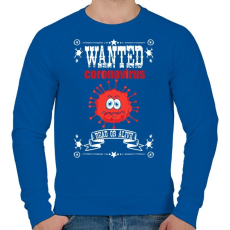 PRINTFASHION Wanted - Férfi pulóver - Királykék