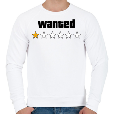 PRINTFASHION Wanted Level 1 - Férfi pulóver - Fehér