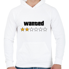 PRINTFASHION Wanted Level 2 - Férfi kapucnis pulóver - Fehér