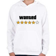 PRINTFASHION Wanted Level 5 - Gyerek kapucnis pulóver - Fehér gyerek pulóver, kardigán