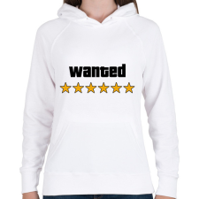 PRINTFASHION Wanted Level 6 - Női kapucnis pulóver - Fehér női pulóver, kardigán
