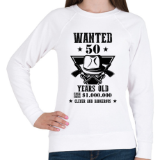 PRINTFASHION Wanted - Számmal - Női pulóver - Fehér