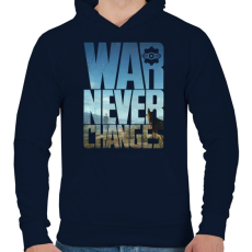 PRINTFASHION War never changes - Férfi kapucnis pulóver - Sötétkék