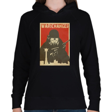 PRINTFASHION War Never Changes - Piros - Női kapucnis pulóver - Fekete női pulóver, kardigán