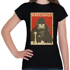 PRINTFASHION War Never Changes - Piros - Női póló - Fekete női póló