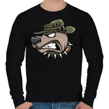 PRINTFASHION Wardog - Férfi pulóver - Fekete férfi pulóver, kardigán