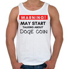 PRINTFASHION WARNING Doge Coin - Férfi atléta - Fehér