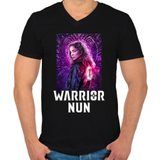 PRINTFASHION Warrior Nun - Férfi V-nyakú póló - Fekete férfi póló