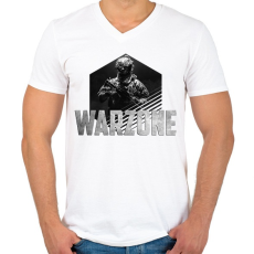PRINTFASHION Warzone - Férfi V-nyakú póló - Fehér