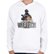 PRINTFASHION Warzone - Gyerek kapucnis pulóver - Fehér gyerek pulóver, kardigán