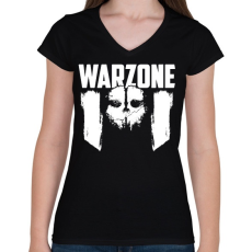 PRINTFASHION Warzone - Női V-nyakú póló - Fekete