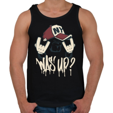 PRINTFASHION Was up? - Férfi atléta - Fekete