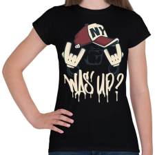 PRINTFASHION Was up? - Női póló - Fekete női póló