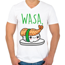 PRINTFASHION Wasa Bae páros 1 - Férfi V-nyakú póló - Fehér férfi póló