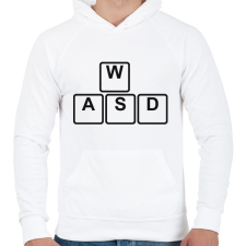 PRINTFASHION WASD - Férfi kapucnis pulóver - Fehér férfi pulóver, kardigán