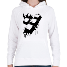PRINTFASHION WASD - Női kapucnis pulóver - Fehér női pulóver, kardigán