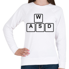 PRINTFASHION WASD - Női pulóver - Fehér női pulóver, kardigán