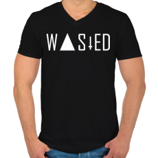 PRINTFASHION Wasted  - Férfi V-nyakú póló - Fekete