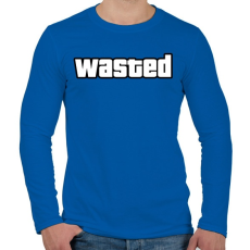 PRINTFASHION Wasted GTA - Férfi hosszú ujjú póló - Királykék