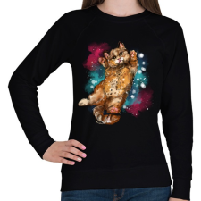 PRINTFASHION watercolor cat - Női pulóver - Fekete női pulóver, kardigán