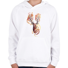 PRINTFASHION Watercolor Deer - Gyerek kapucnis pulóver - Fehér gyerek pulóver, kardigán