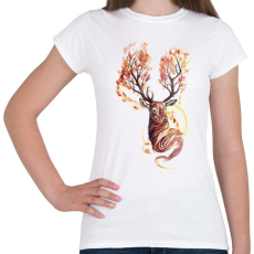 PRINTFASHION Watercolor Deer - Női póló - Fehér