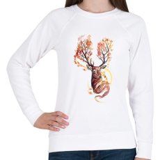 PRINTFASHION Watercolor Deer - Női pulóver - Fehér