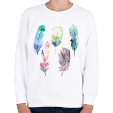 PRINTFASHION Watercolor Feathers - Gyerek pulóver - Fehér
