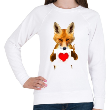 PRINTFASHION Watercolor fox love - Női pulóver - Fehér női pulóver, kardigán