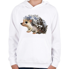 PRINTFASHION Watercolor Hedgehog - Gyerek kapucnis pulóver - Fehér gyerek pulóver, kardigán