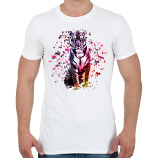 PRINTFASHION watercolor tigris - Férfi póló - Fehér férfi póló