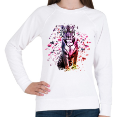 PRINTFASHION watercolor tigris - Női pulóver - Fehér