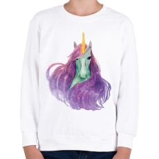 PRINTFASHION Watercolor Unicorn - Gyerek pulóver - Fehér