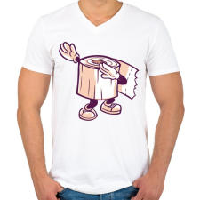 PRINTFASHION Wc papír dab - Férfi V-nyakú póló - Fehér férfi póló