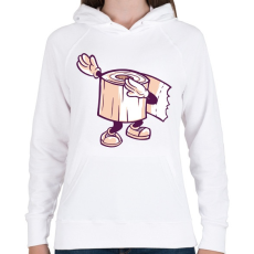 PRINTFASHION Wc papír dab - Női kapucnis pulóver - Fehér