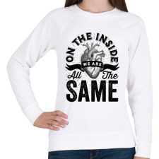 PRINTFASHION We are all the same - Női pulóver - Fehér női pulóver, kardigán
