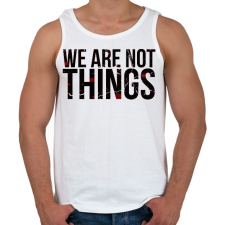PRINTFASHION We are not - Férfi atléta - Fehér atléta, trikó