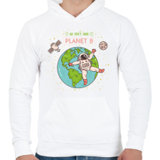 PRINTFASHION We don't have planet B - Férfi kapucnis pulóver - Fehér férfi pulóver, kardigán