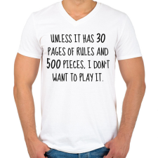 PRINTFASHION We need rules - Férfi V-nyakú póló - Fehér férfi póló