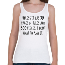 PRINTFASHION We need rules - Női atléta - Fehér női trikó