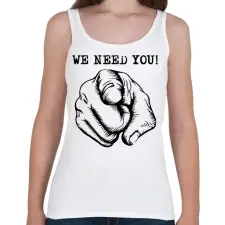 PRINTFASHION We need you -  kellesz nekünk - Női atléta - Fehér női trikó