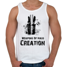 PRINTFASHION Weapons Of Mass Creation - Férfi atléta - Fehér atléta, trikó