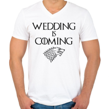 PRINTFASHION Wedding is coming  - Férfi V-nyakú póló - Fehér férfi póló