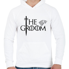 PRINTFASHION Wedding is coming - The groom - Férfi kapucnis pulóver - Fehér férfi pulóver, kardigán