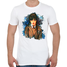 PRINTFASHION Wednesday Addams Family - Férfi póló - Fehér férfi póló