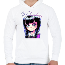 PRINTFASHION Wednesday Addams - Férfi kapucnis pulóver - Fehér