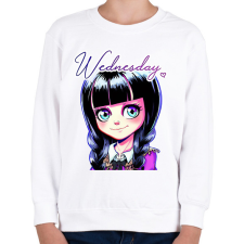 PRINTFASHION Wednesday Addams - Gyerek pulóver - Fehér gyerek pulóver, kardigán