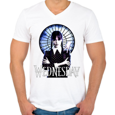 PRINTFASHION Wednesday art 2 - Férfi V-nyakú póló - Fehér